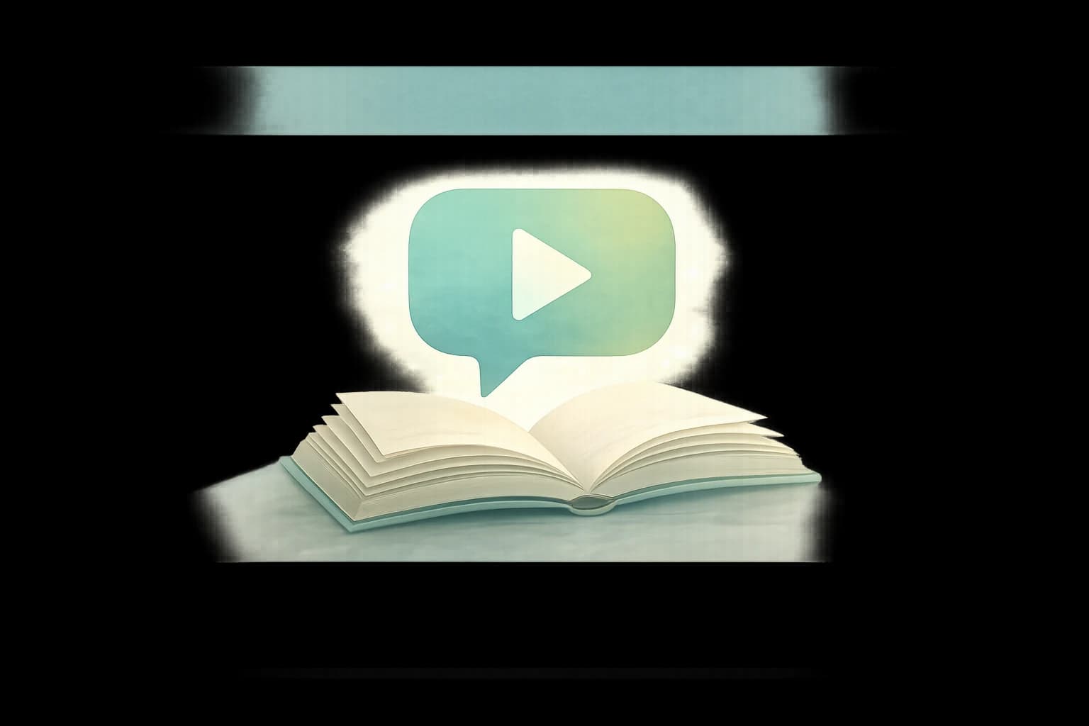 Offenes Buch mit Video-Symbol — Wissenschaft durch Medien erleben